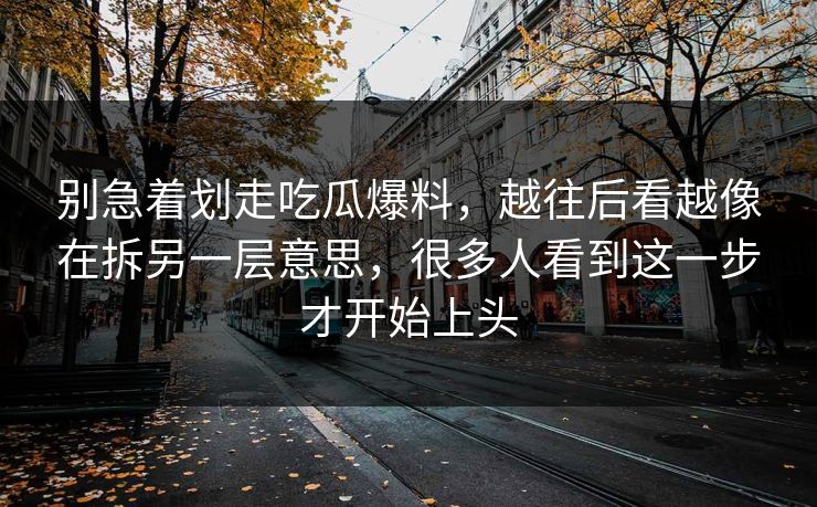 别急着划走吃瓜爆料，越往后看越像在拆另一层意思，很多人看到这一步才开始上头
