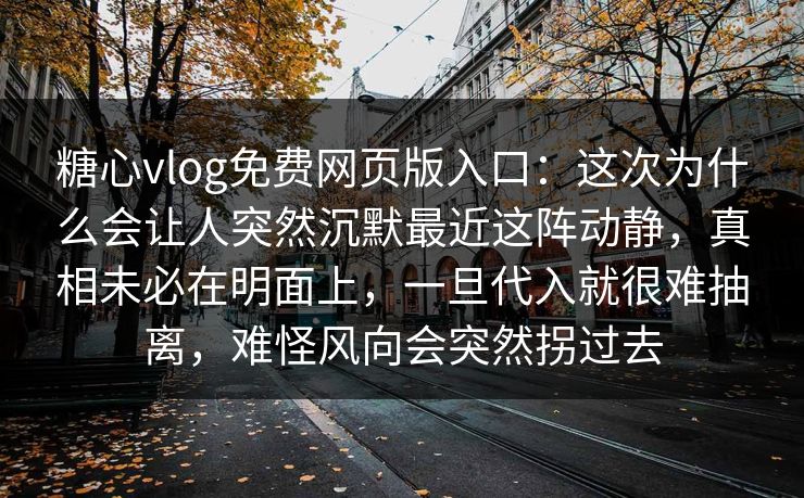 糖心vlog免费网页版入口：这次为什么会让人突然沉默最近这阵动静，真相未必在明面上，一旦代入就很难抽离，难怪风向会突然拐过去