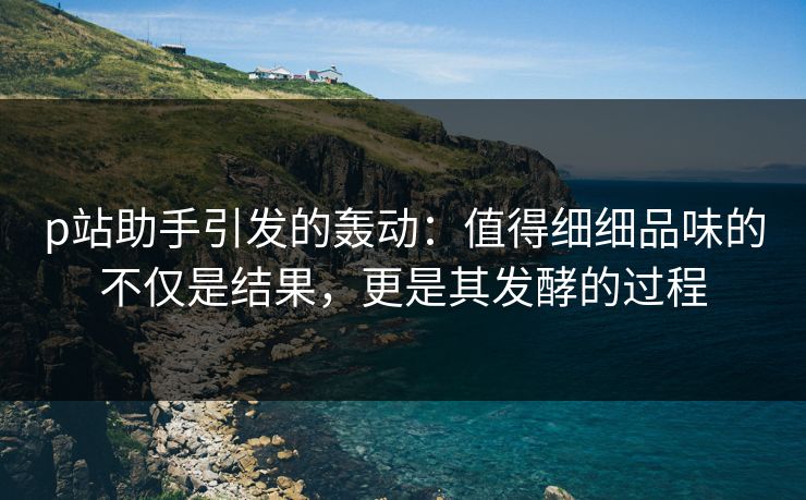 p站助手引发的轰动:值得细细品味的不仅是结果,更是其发酵的过程 p站助手引发的轰动:值得细细品味的不仅是结果,更是其发酵的过程